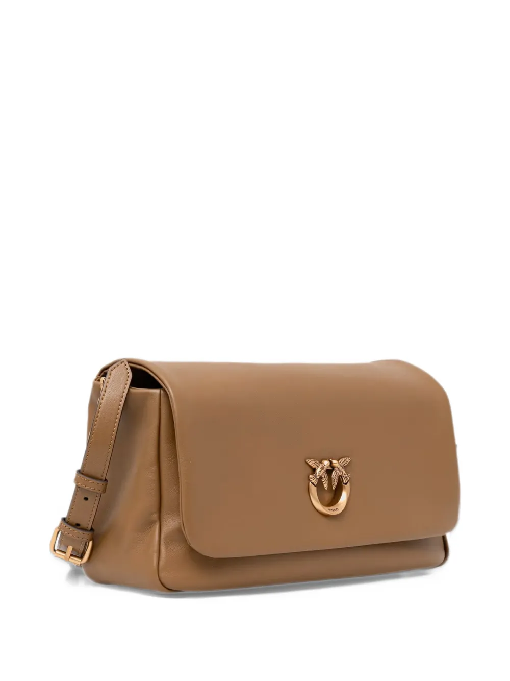 PINKO Love Bag Click Soft Horizontal handle medium crossbody bag in leather Bruin