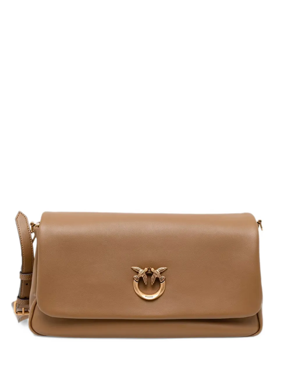 PINKO Love Bag Click Soft Horizontal handle medium crossbody bag in leather Bruin