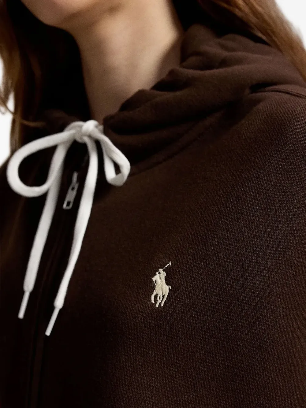 Polo Ralph Lauren logo-embroidered zip-up hoodie Bruin