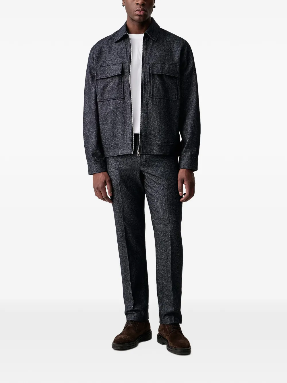 PS Paul Smith Flanellen jack met rits Blauw