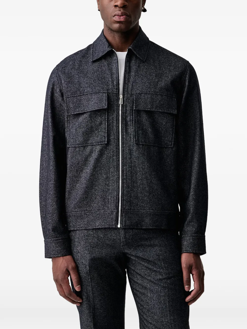 PS Paul Smith flannel zip-up jacket - Blu