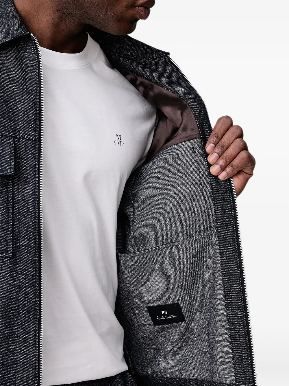 PS Paul Smith Flanellen jack met rits Blauw