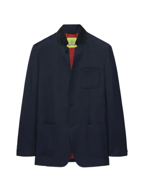 Shanghai Tang suede-collar two-button blazer