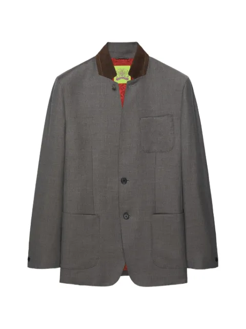 Shanghai Tang suede-collar two-button blazer