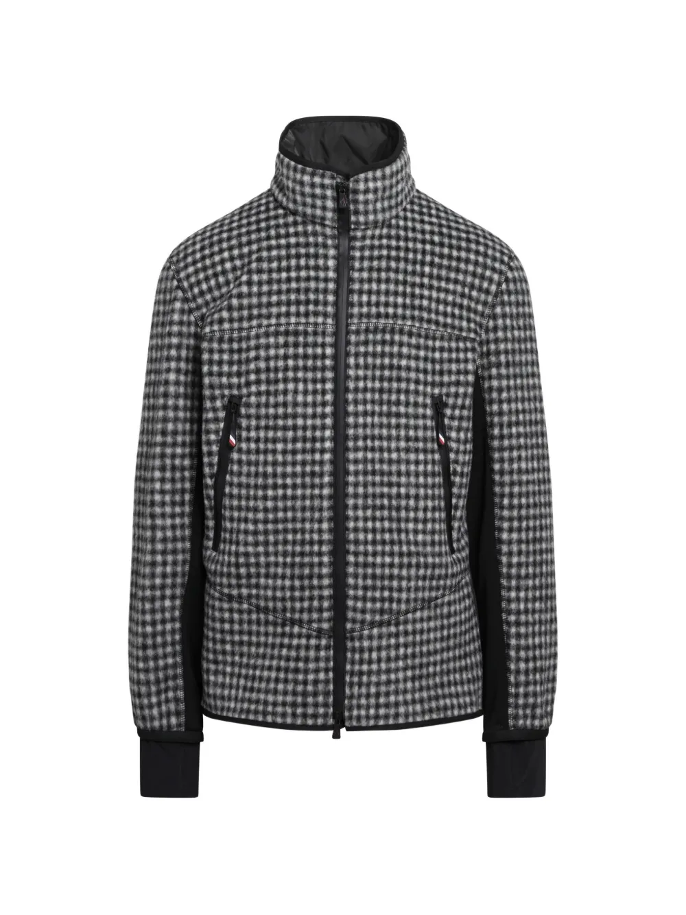 Moncler Grenoble houndstooth zip-up sweatshirt Zwart