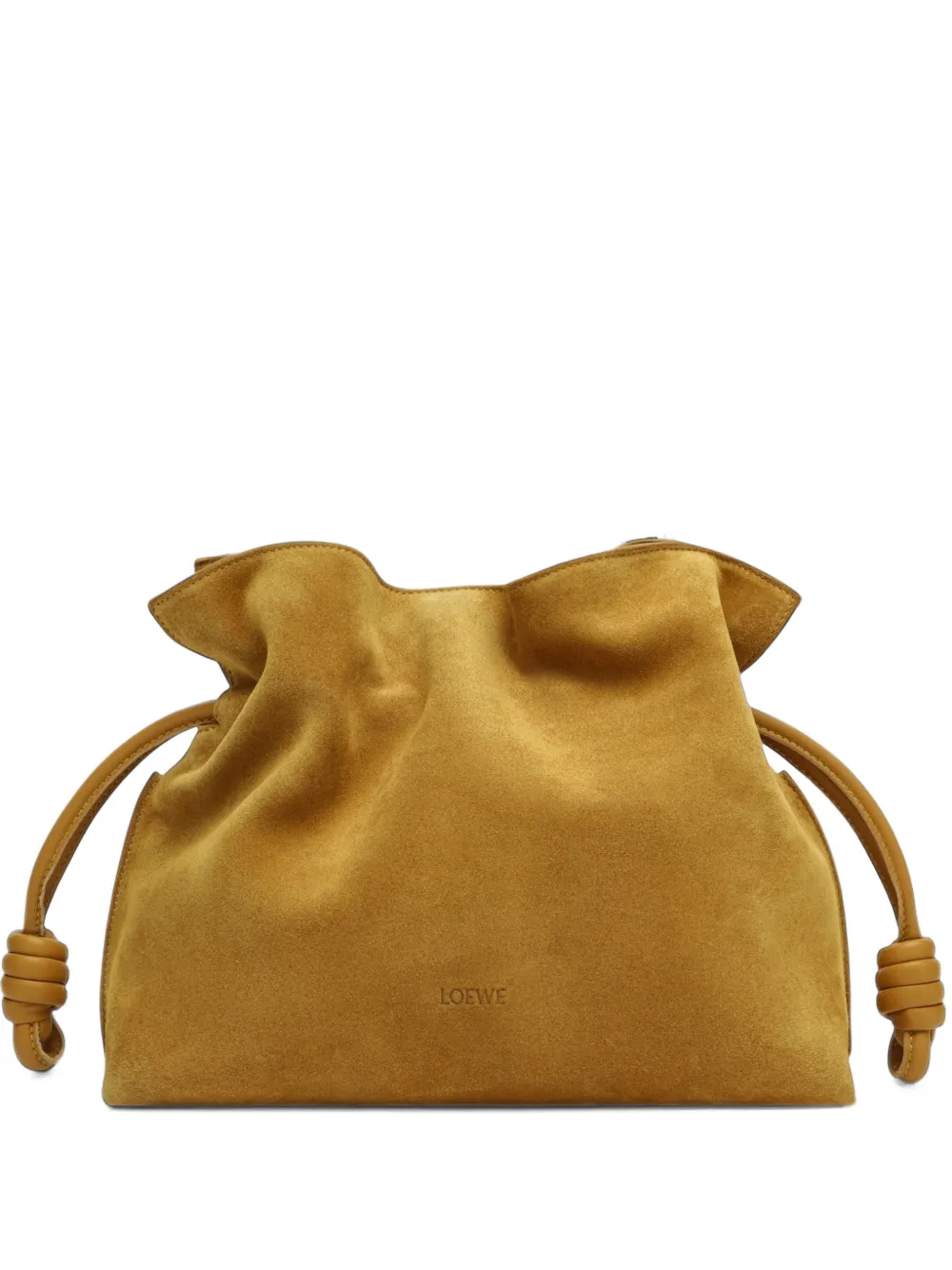 LOEWE medium Flamenco clutch in suede - Brown