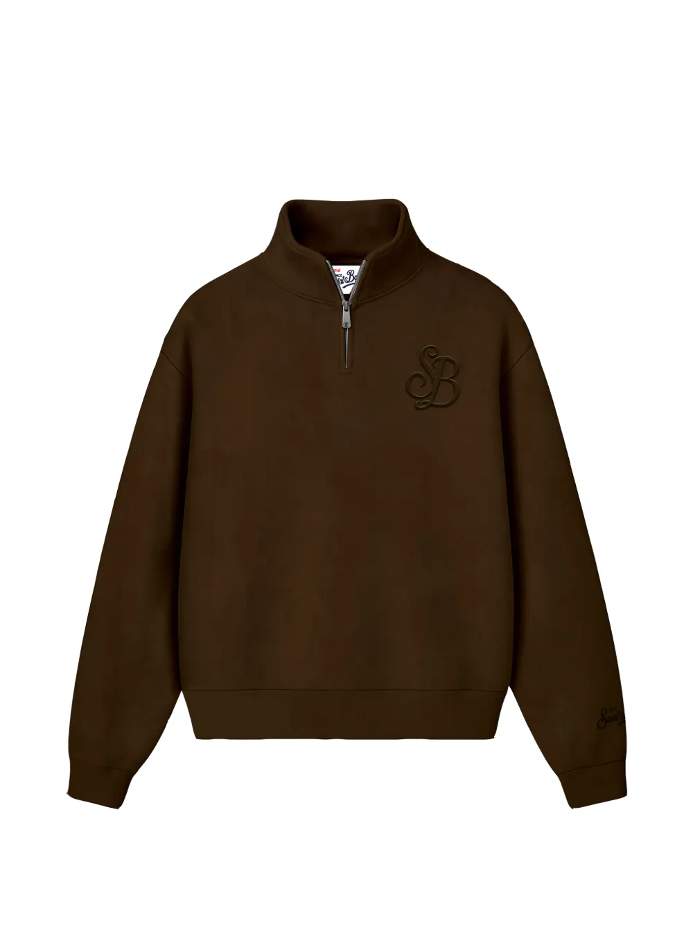 MC2 Saint Barth quarter-zip logo-embroidered sweater Bruin