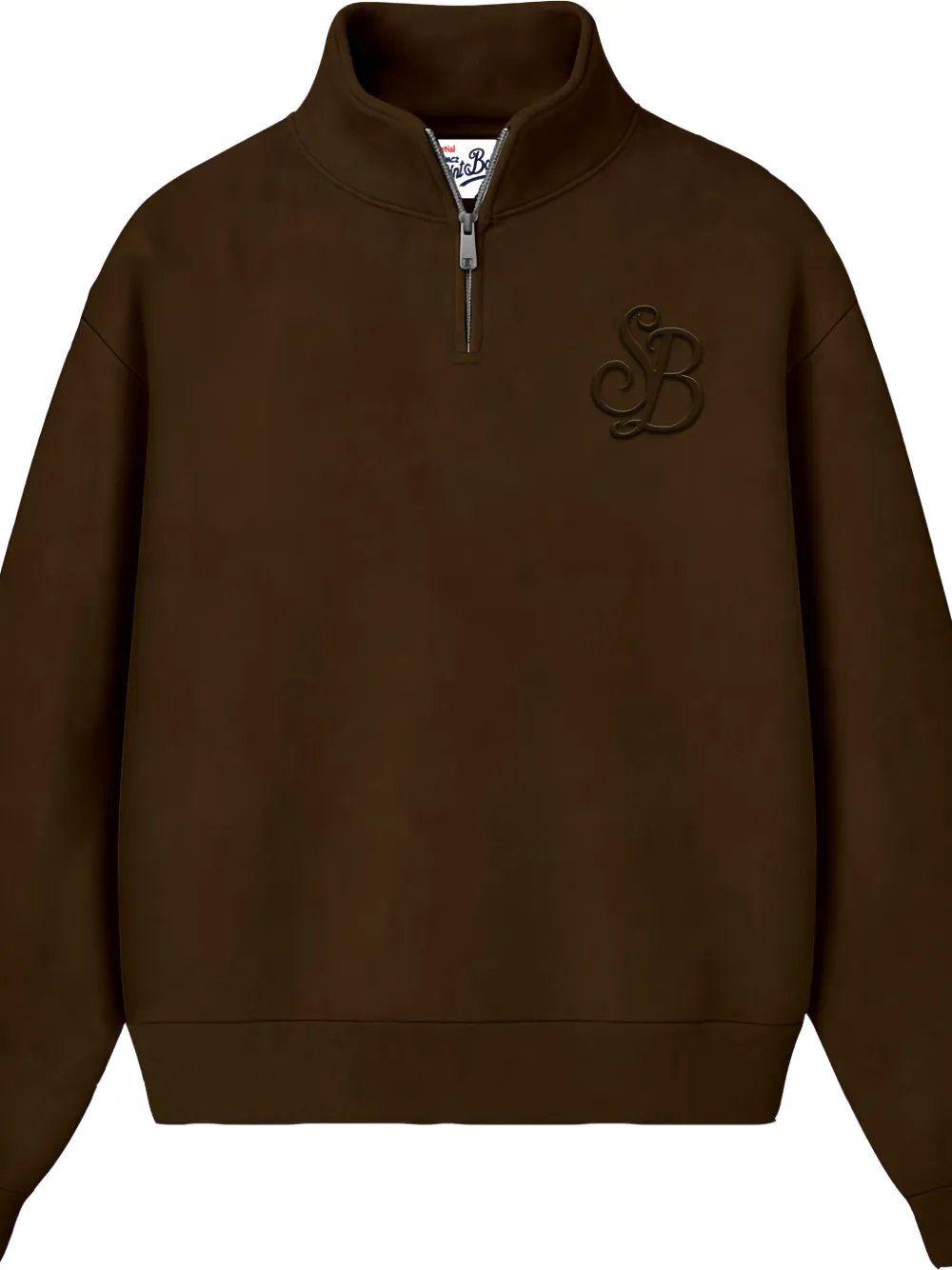 MC2 Saint Barth quarter-zip logo-embroidered sweater Bruin