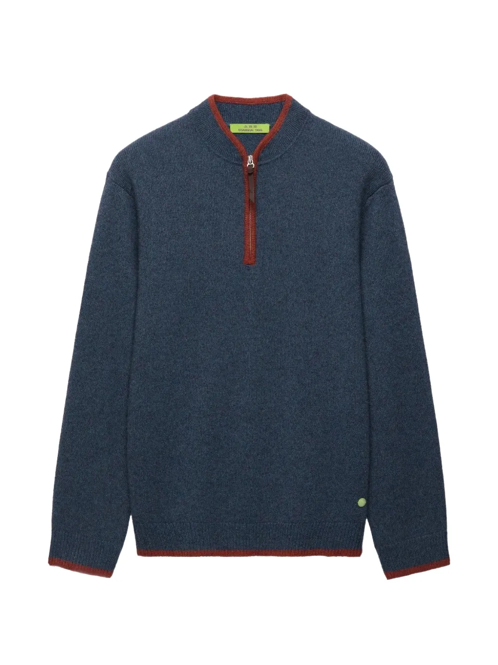 Shanghai Tang quarter-zip sweater - Bleu Shanghai Tang quarter-zip sweater - Bleu