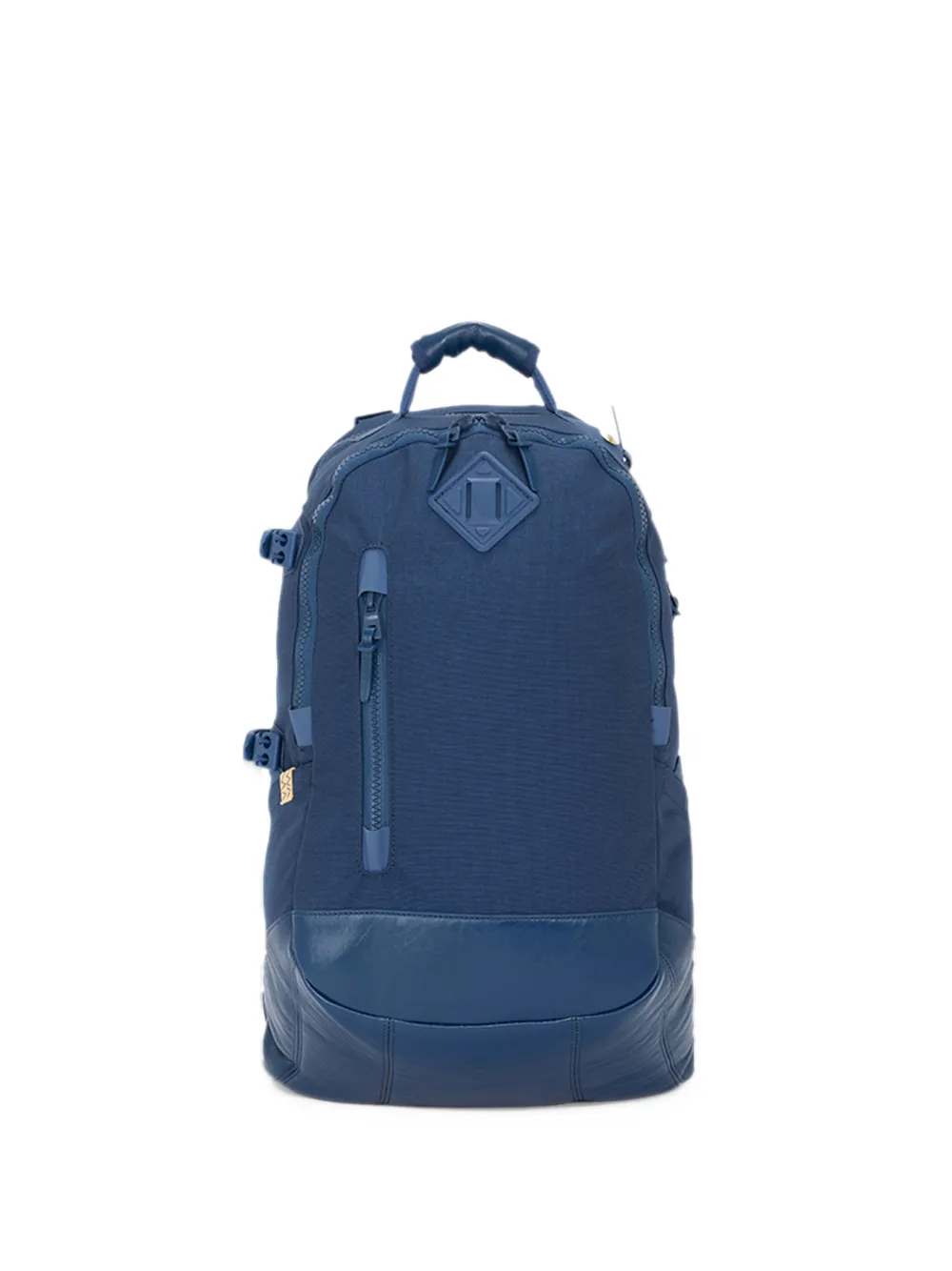 visvim leather-trimmed panelled backpack - Blu