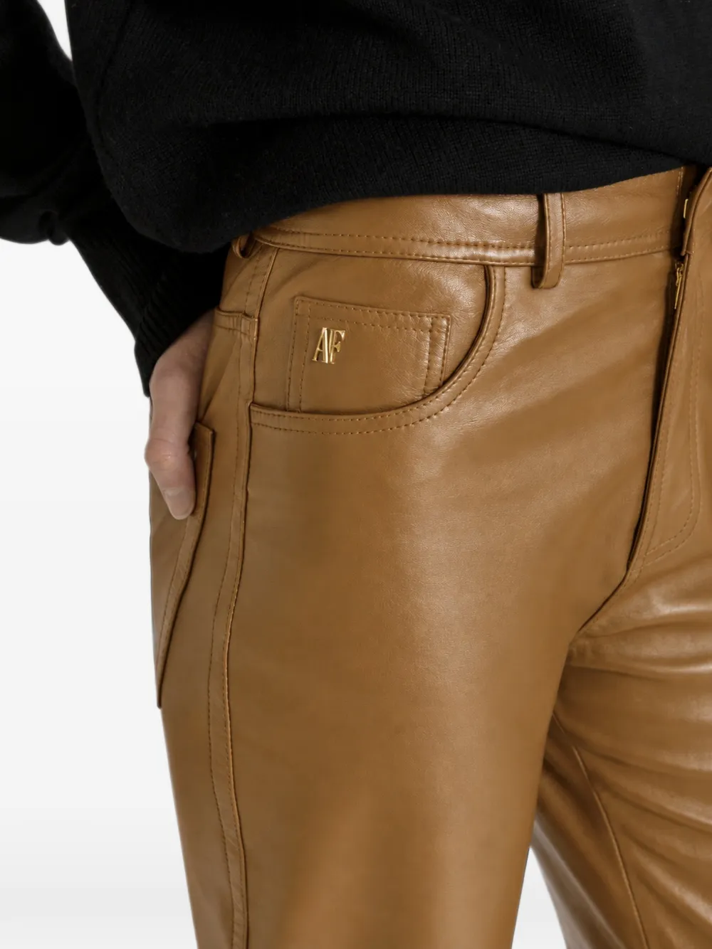 Alberta Ferretti Leren broek Groen