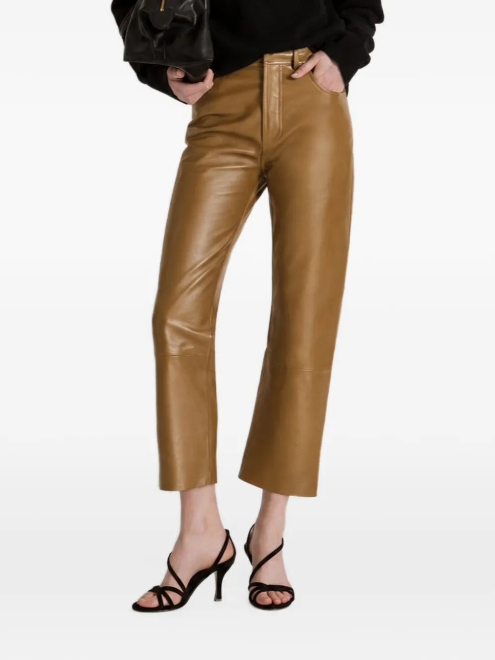 Alberta Ferretti Leren broek Groen