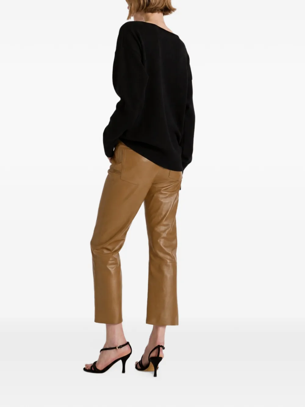 Alberta Ferretti Leren broek Groen