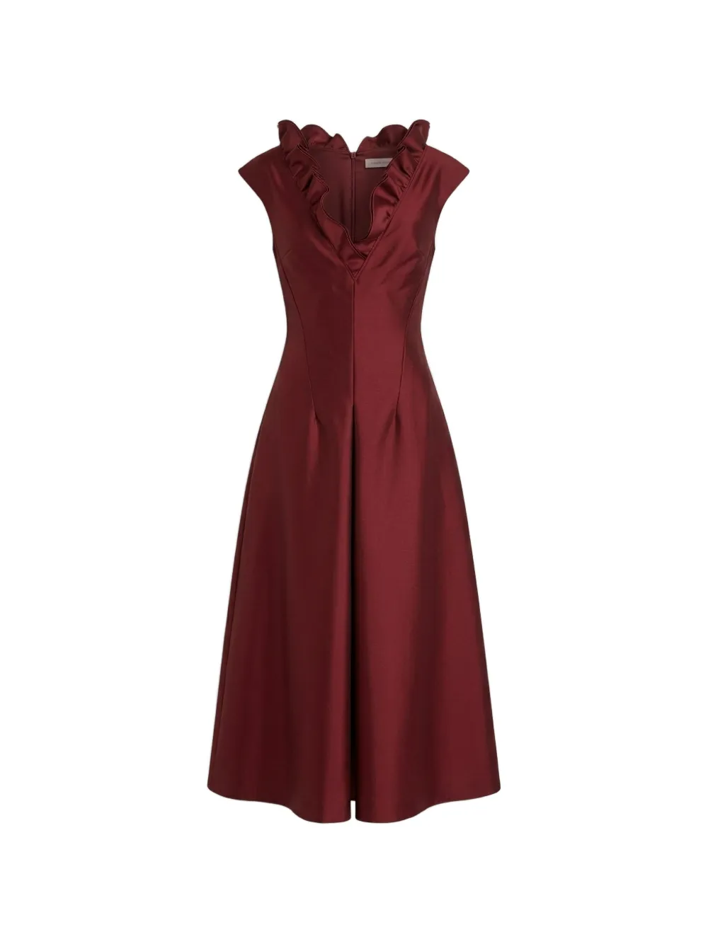 Alberta Ferretti Midi-jurk met V-hals Rood