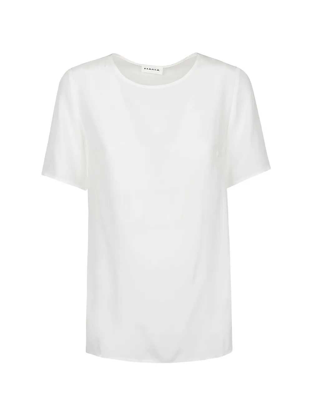 P.A.R.O.S.H. crew-neck silk T-shirt Wit