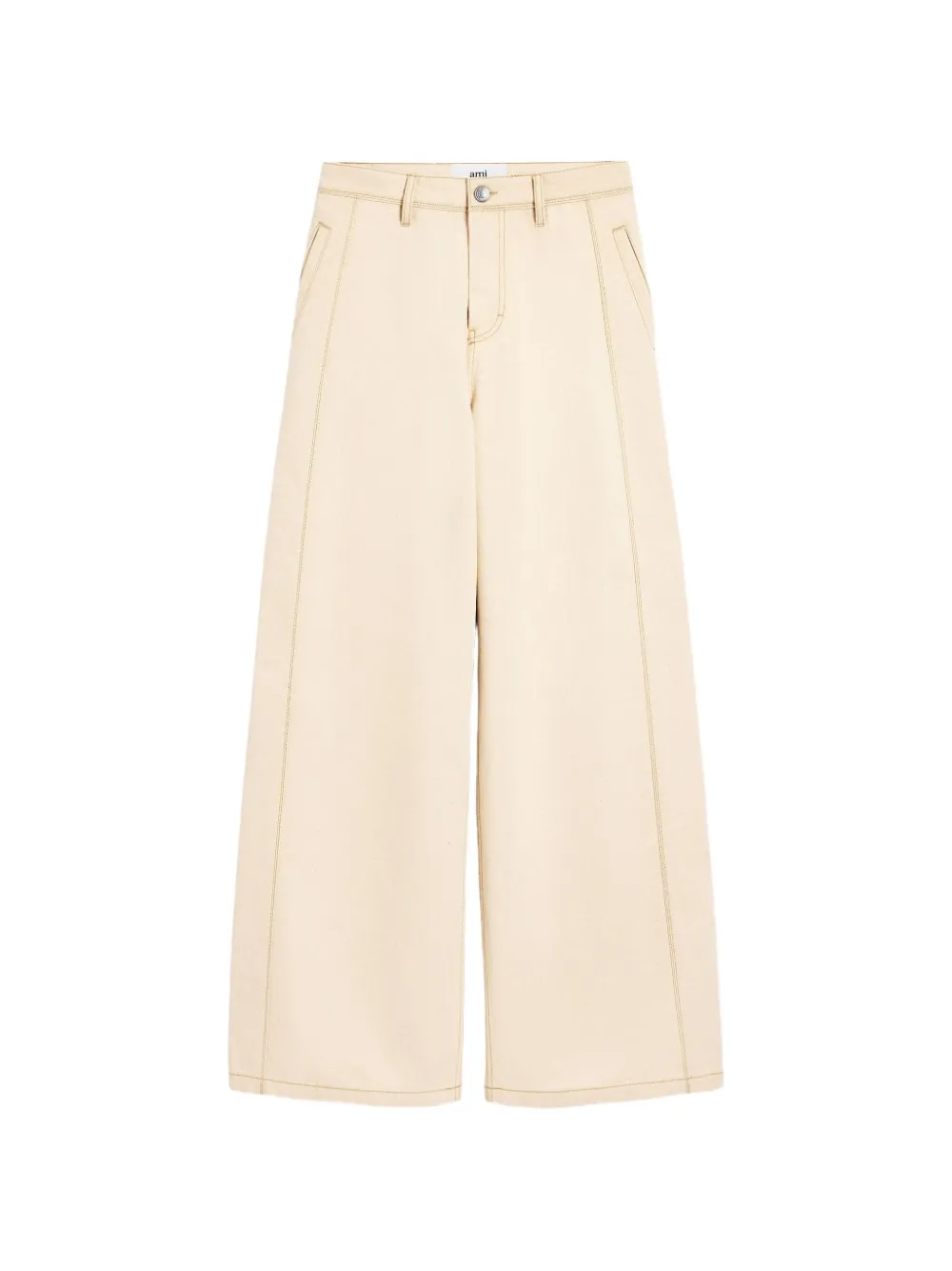 AMI Paris topstitched wide-leg jeans - Toni neutri
