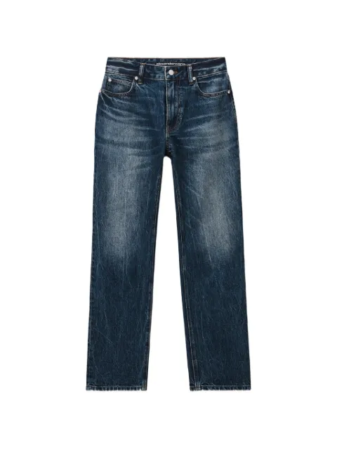 Alexander Wang high-rise taper jean w/ crystal stud
