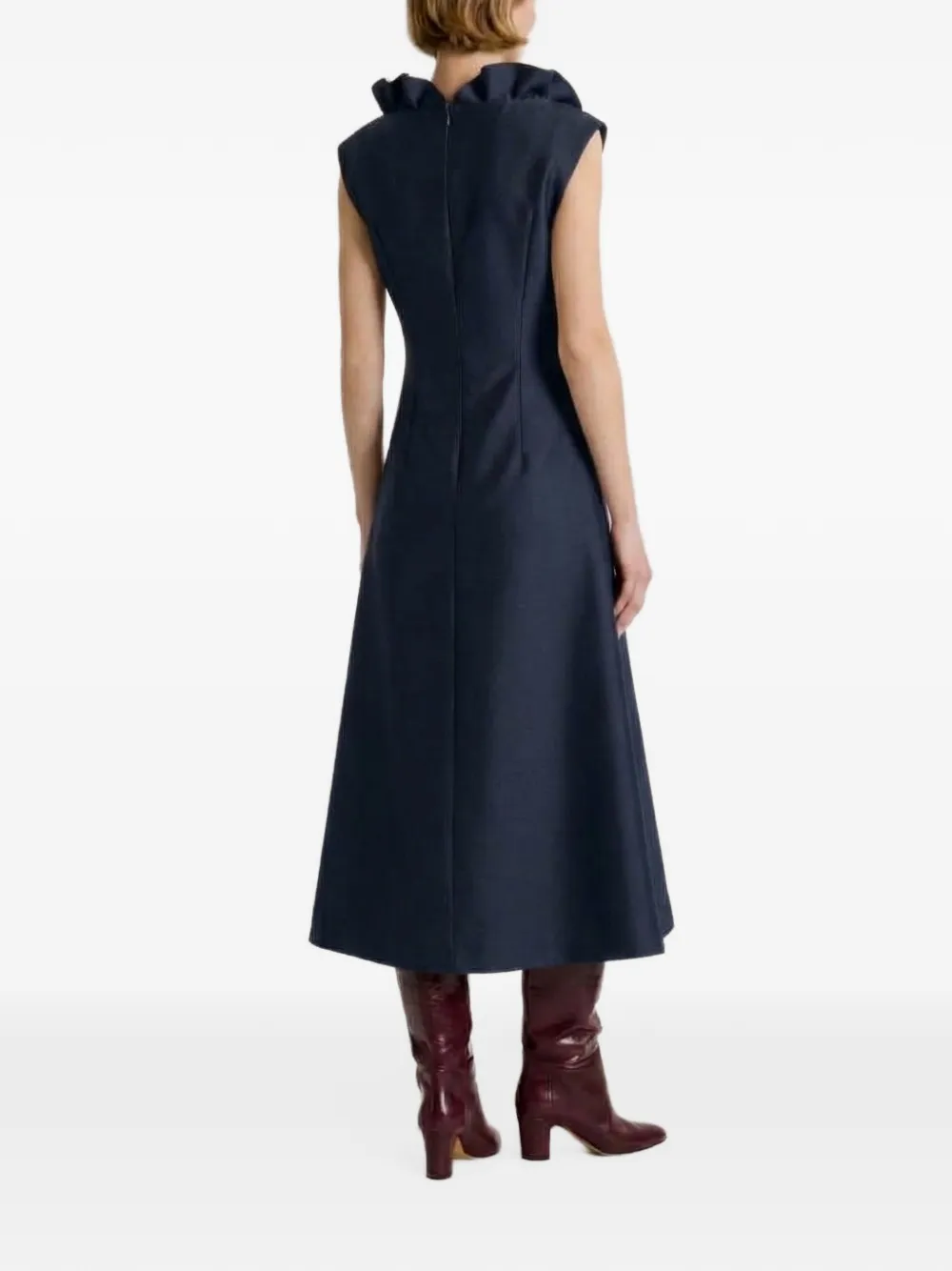 Alberta Ferretti Midi-jurk met V-hals Blauw