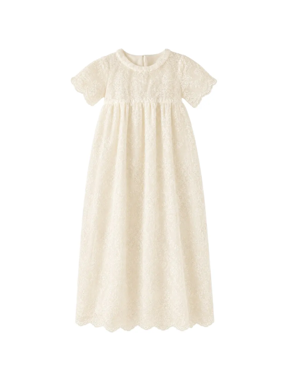 JESURUM BABY lace-overlay A-line hat and dress (set of two) Beige