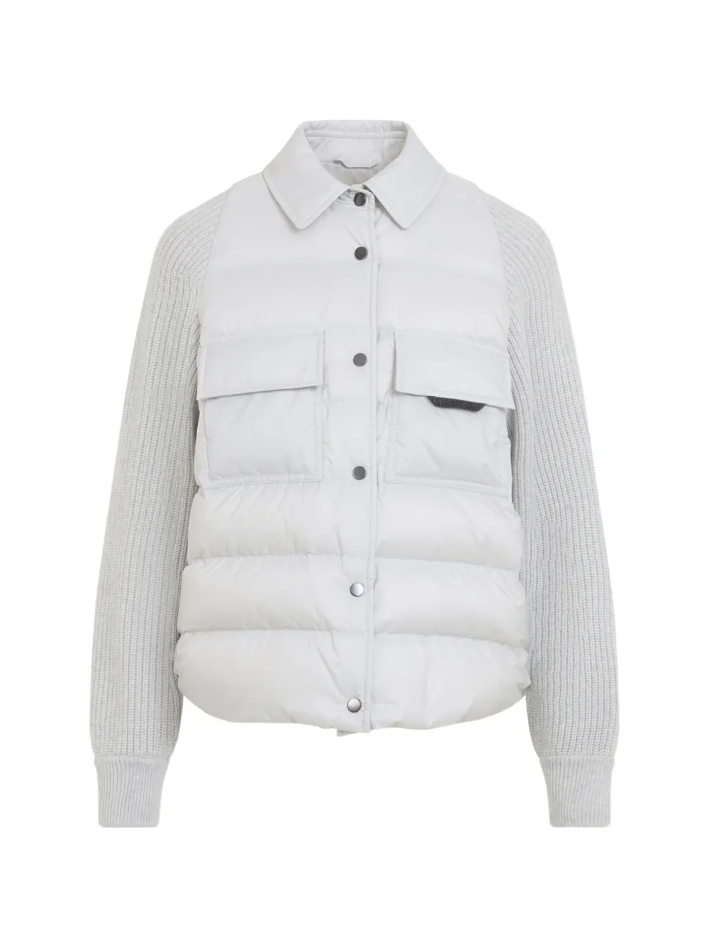 Brunello Cucinelli quilted Geyser hybrid jacket Grijs