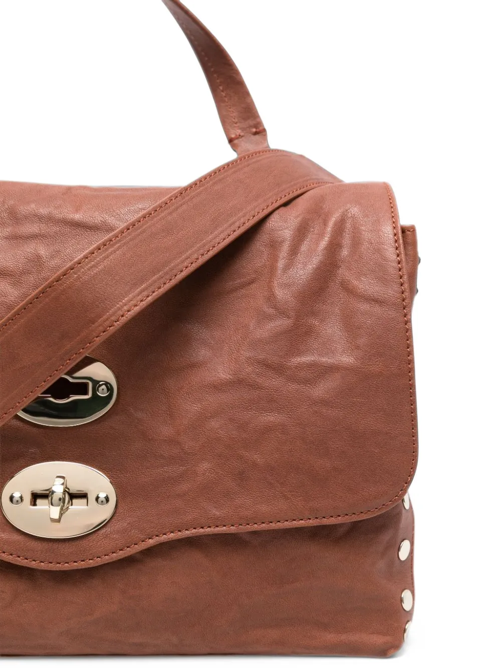 Zanellato Postina Officina crinkled-leather tote bag Bruin