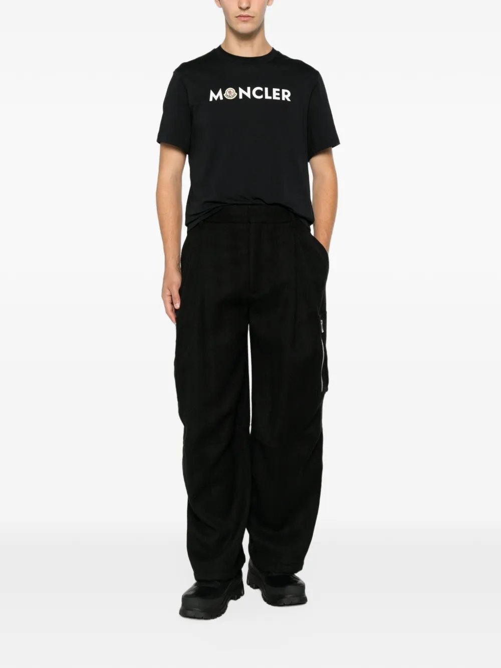 Moncler logo-print cotton T-shirt Blauw