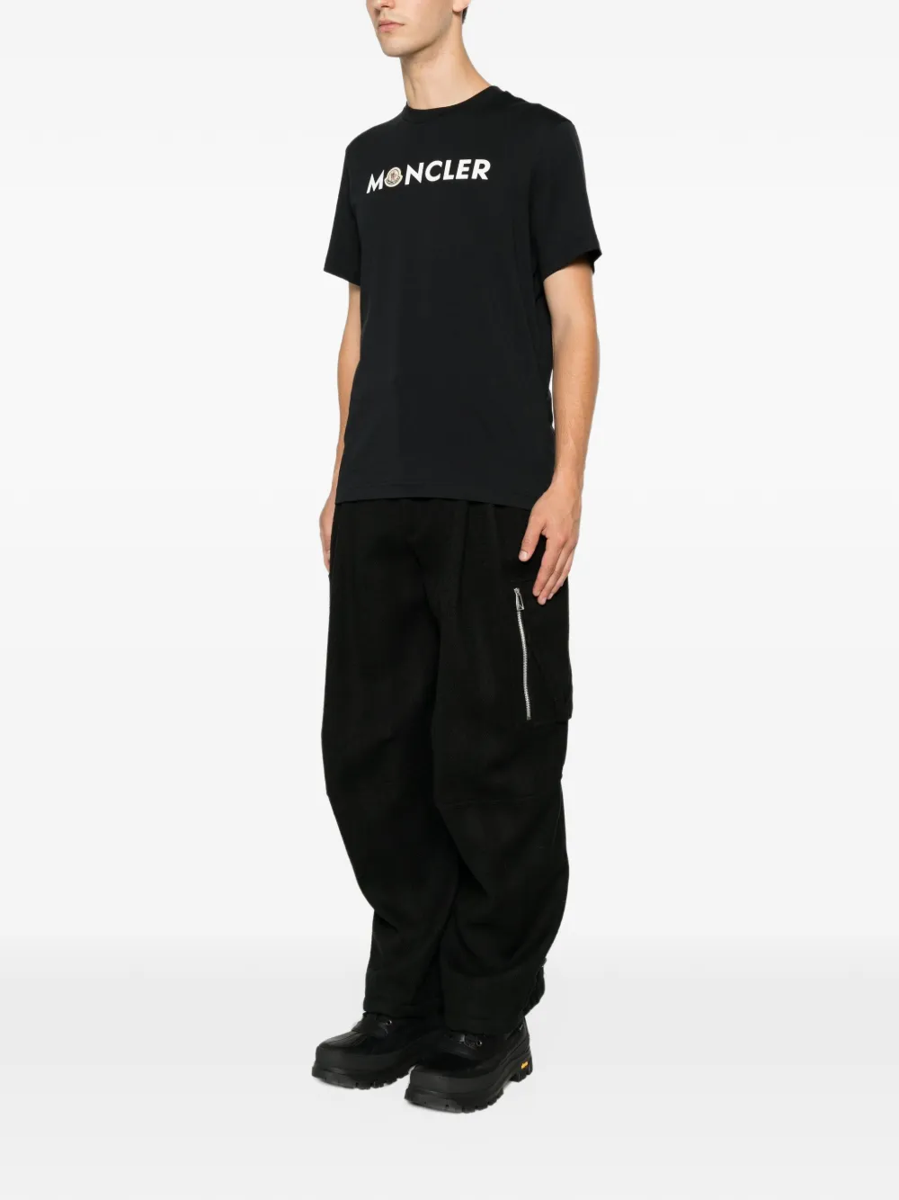 Moncler logo-print cotton T-shirt Blauw