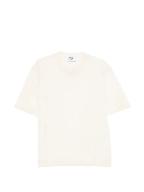 Golden Goose playera con detalles de cristal y logo estampado