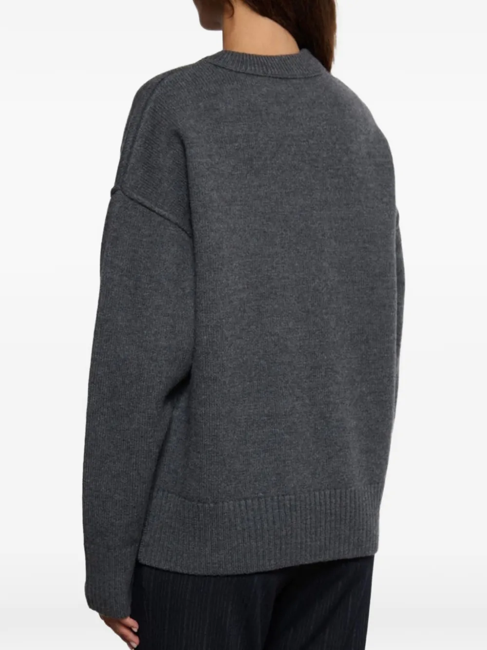 AMI Paris AMI DE COEUR WOOL CREWNECK SWEATER Grijs