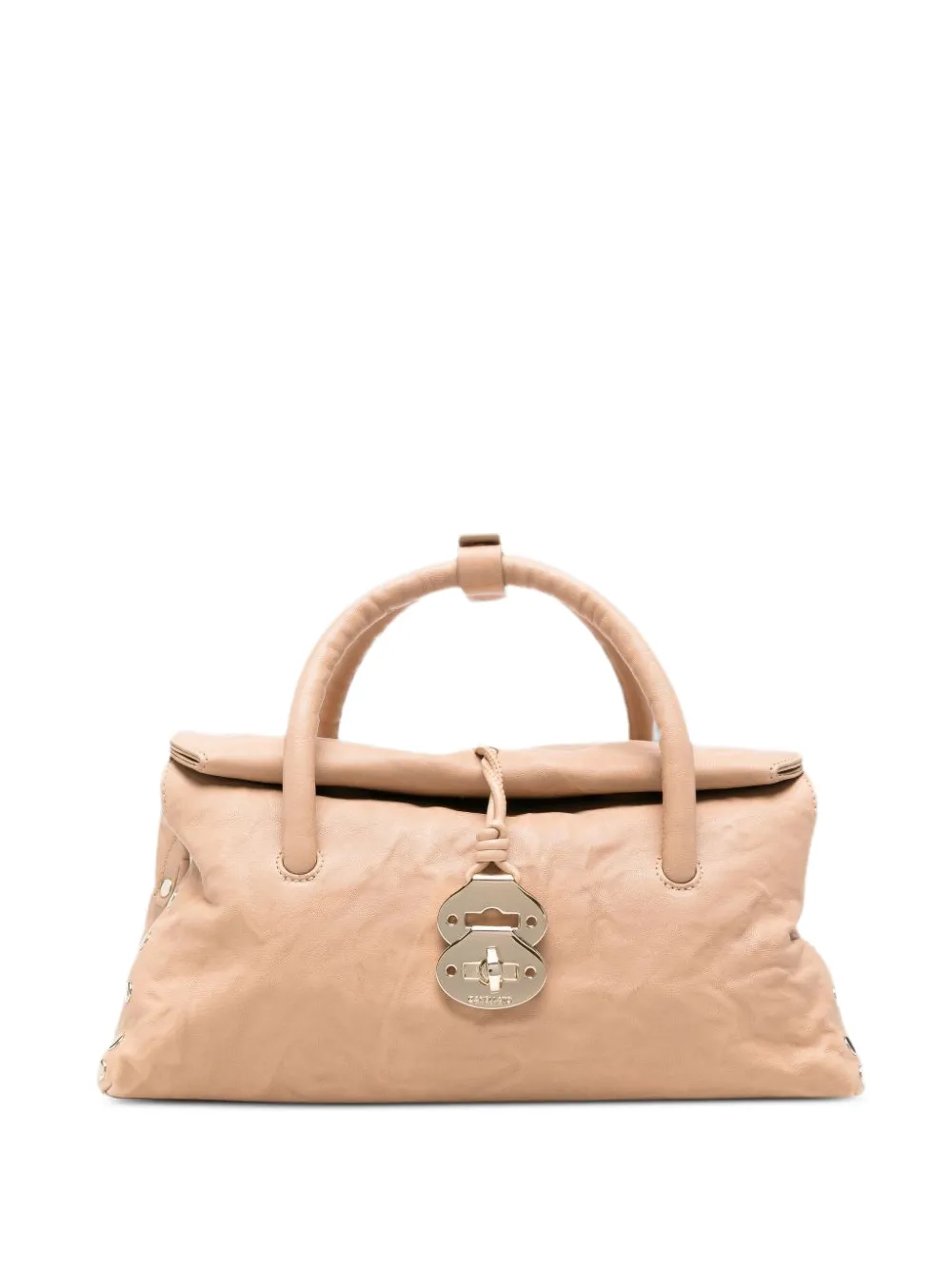 Zanellato S Dotta leren shopper met studs Beige