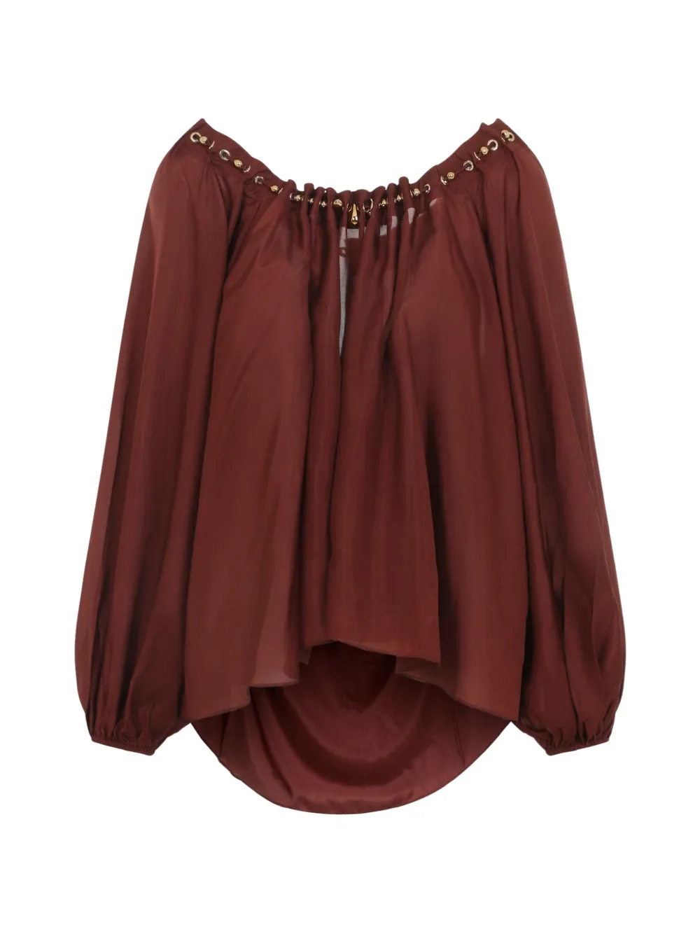 ZIMMERMANN Aster gathered-bead blouse Rood