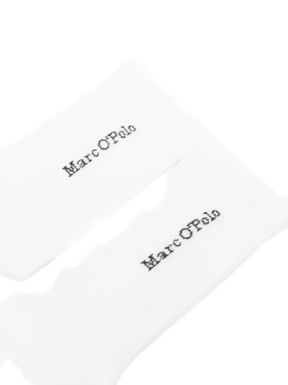 Marc O'Polo Vier paar geribbelde sokken met logo-print Wit