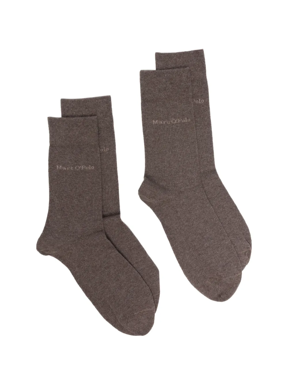 Marc O'Polo logo-print ribbed-cuff socks (set of two) - Marrone