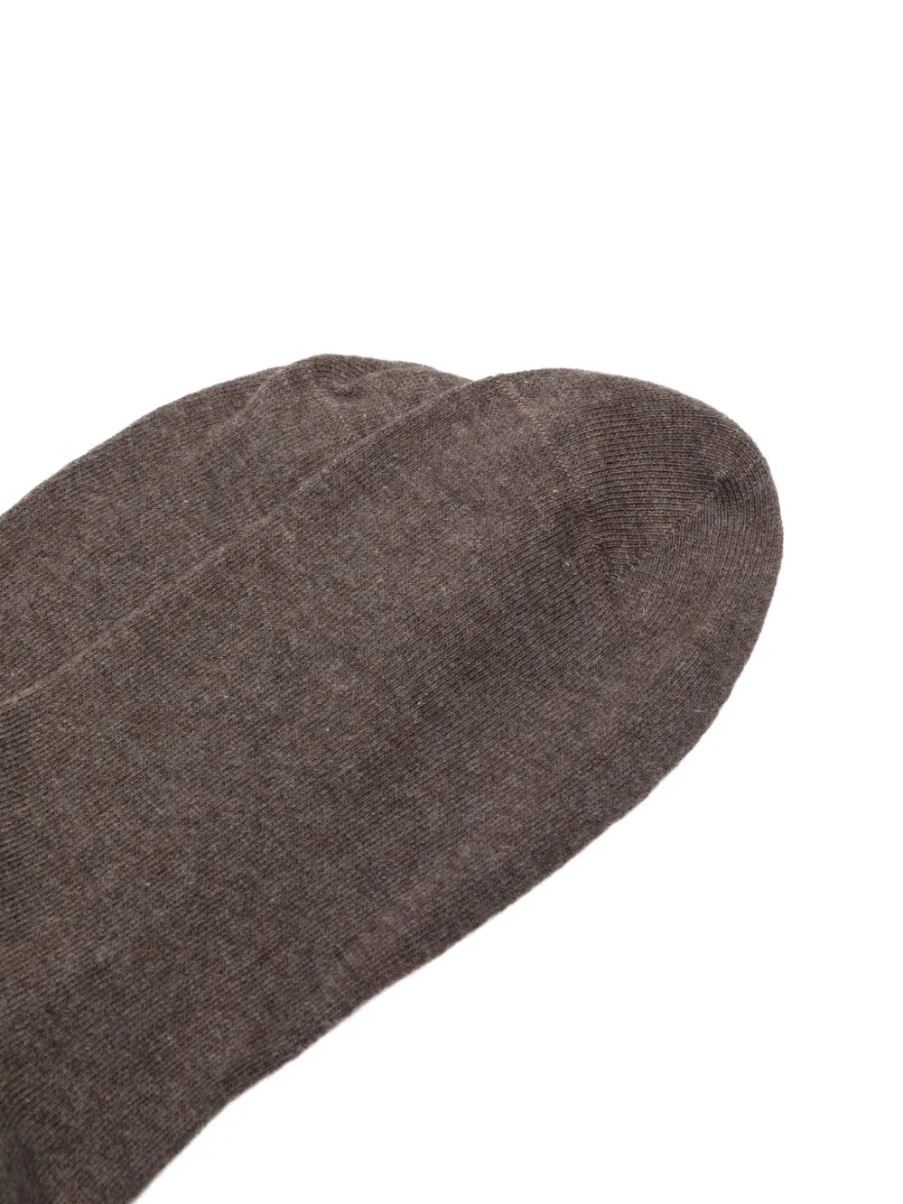 Marc O'Polo Twee paar geribbelde sokken met logo-print Bruin