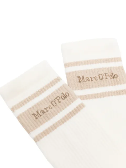 Marc O'Polo logo-embroidered striped-detail socks (set of three)