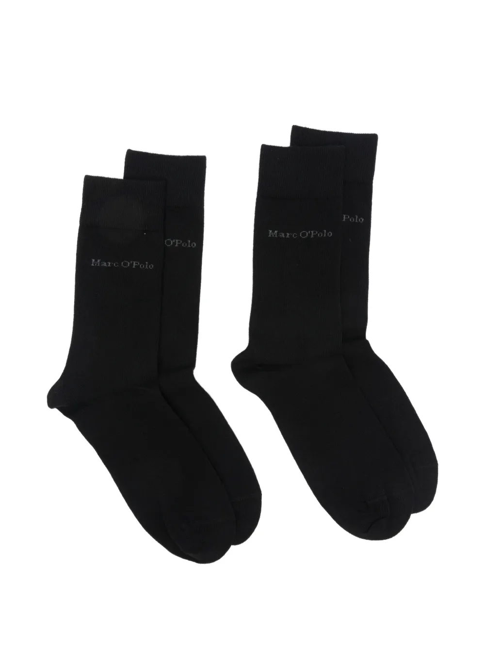 Marc O'Polo logo-print ribbed-cuff socks (set of two) - Nero