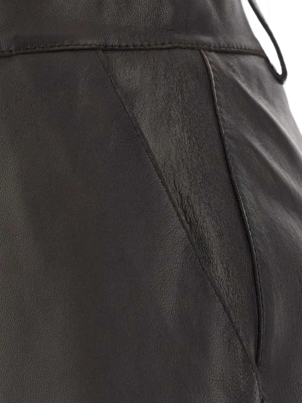 P.A.R.O.S.H. high-waisted leather midi skirt Zwart