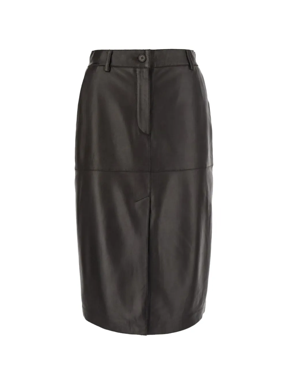 P.A.R.O.S.H. high-waisted leather midi skirt Zwart