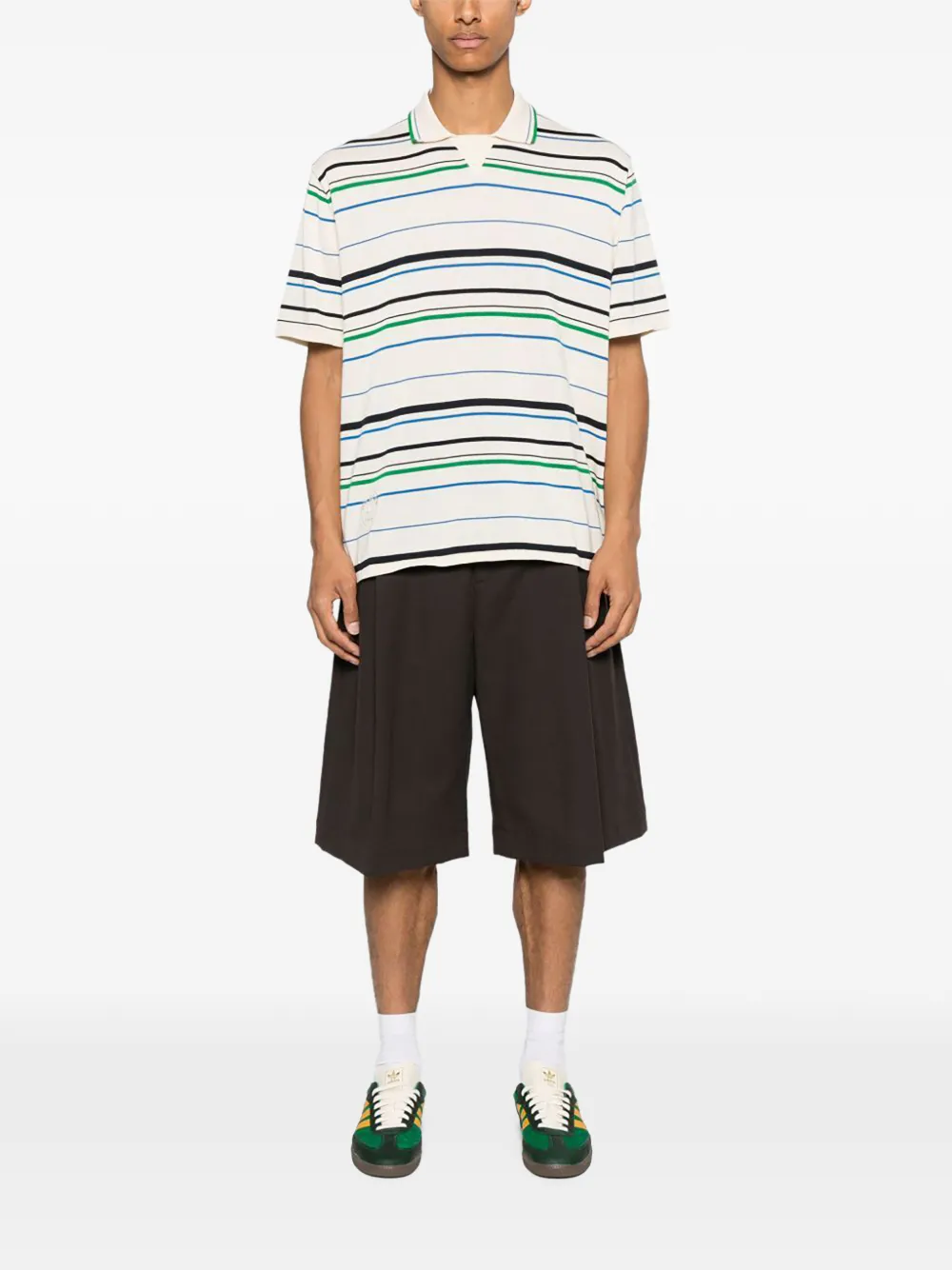 Wales Bonner x Adidas striped cotton T-shirt Wit
