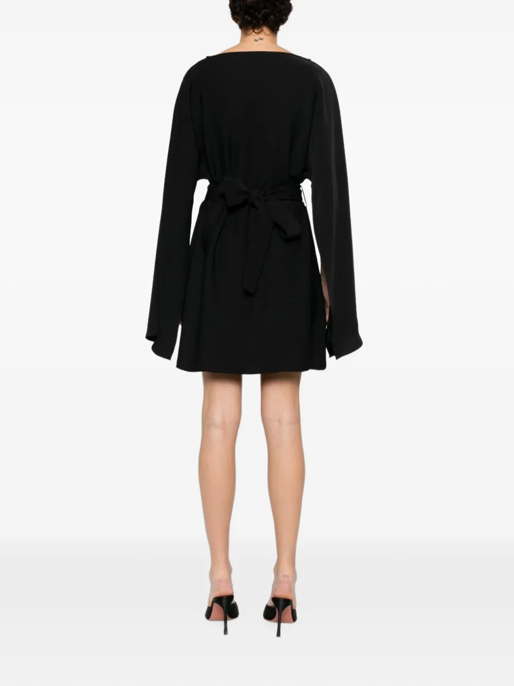 P.A.R.O.S.H. embellished boat-neck mini dress Zwart