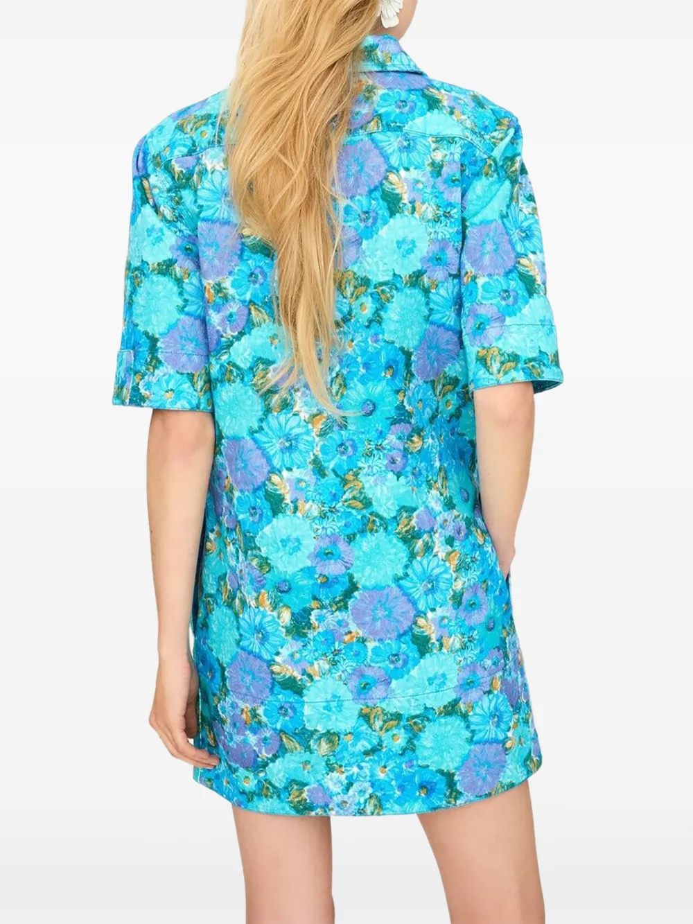 Chloé mini polo dress in cotton drill Blauw