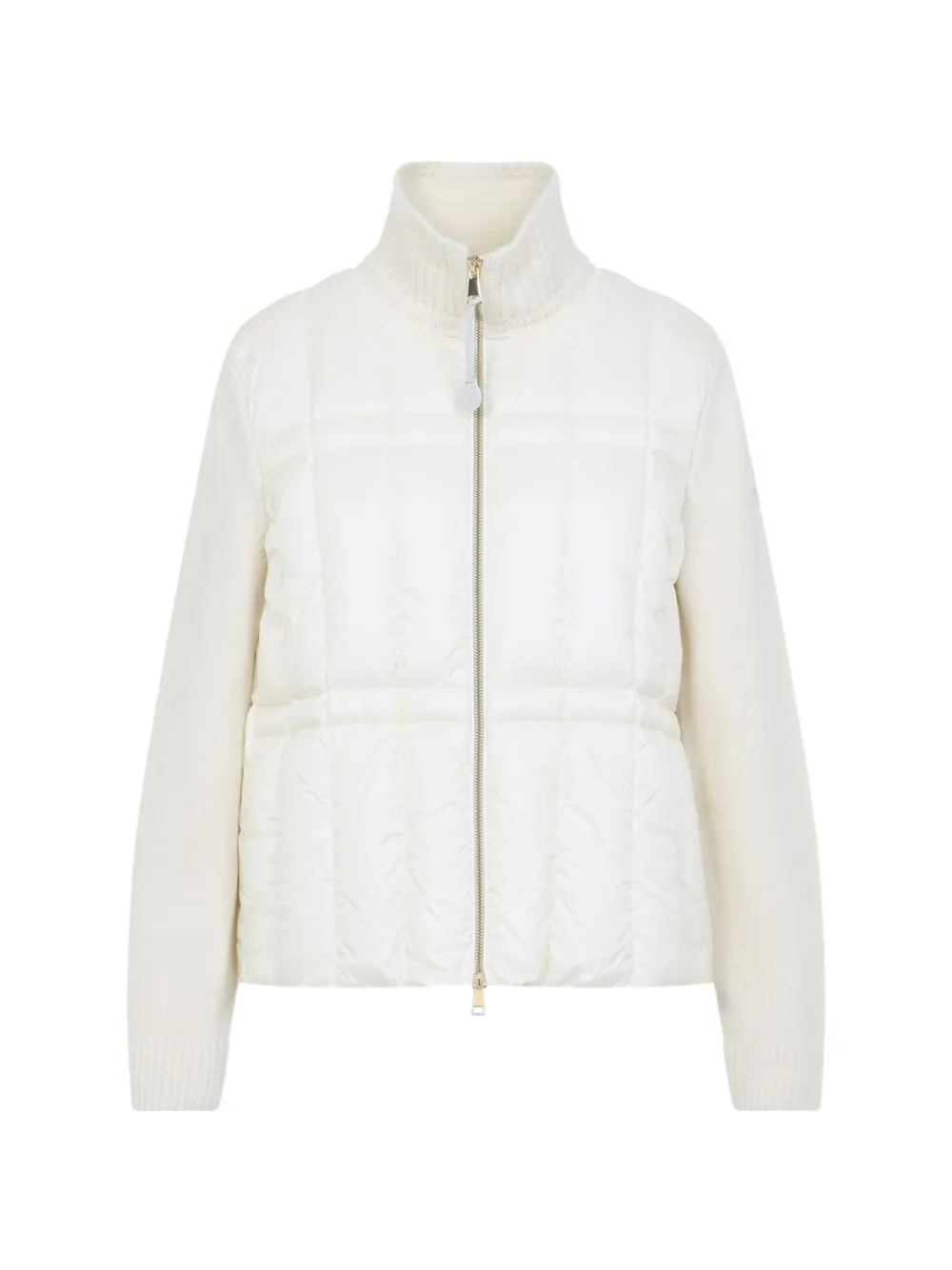 Moncler quilted panel knitted jacket Wit