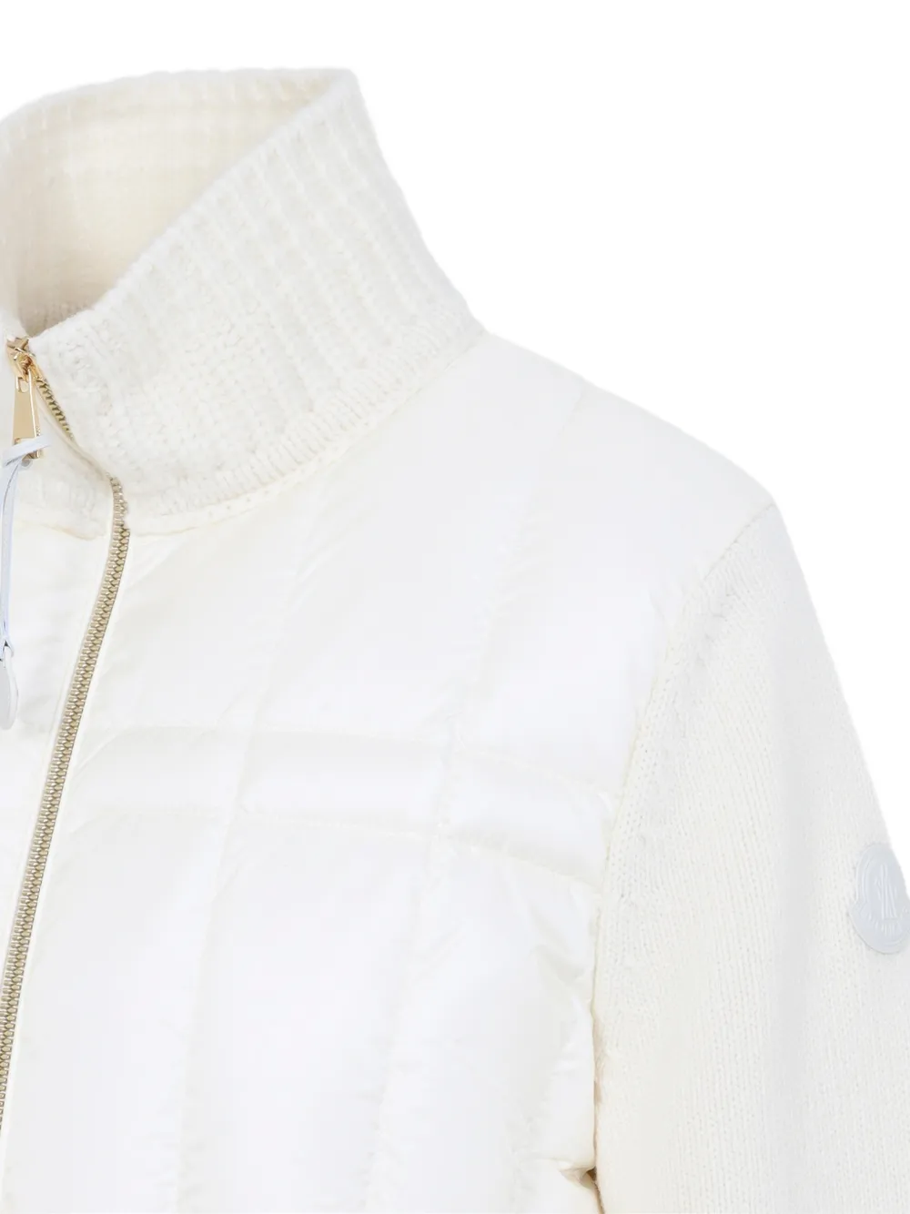 Moncler quilted panel knitted jacket Wit