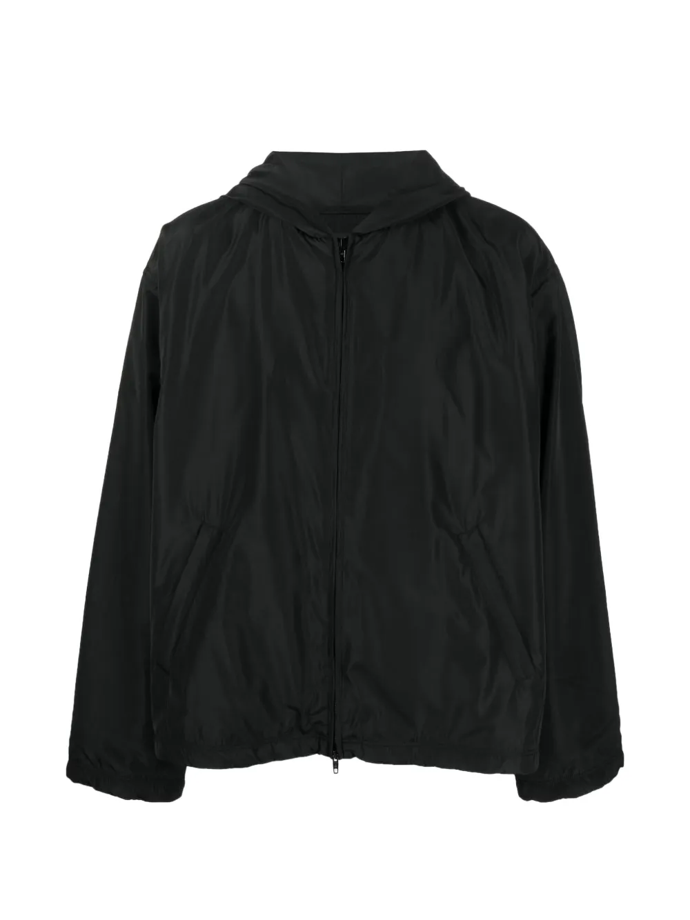 Balenciaga logo-print hooded jacket Zwart