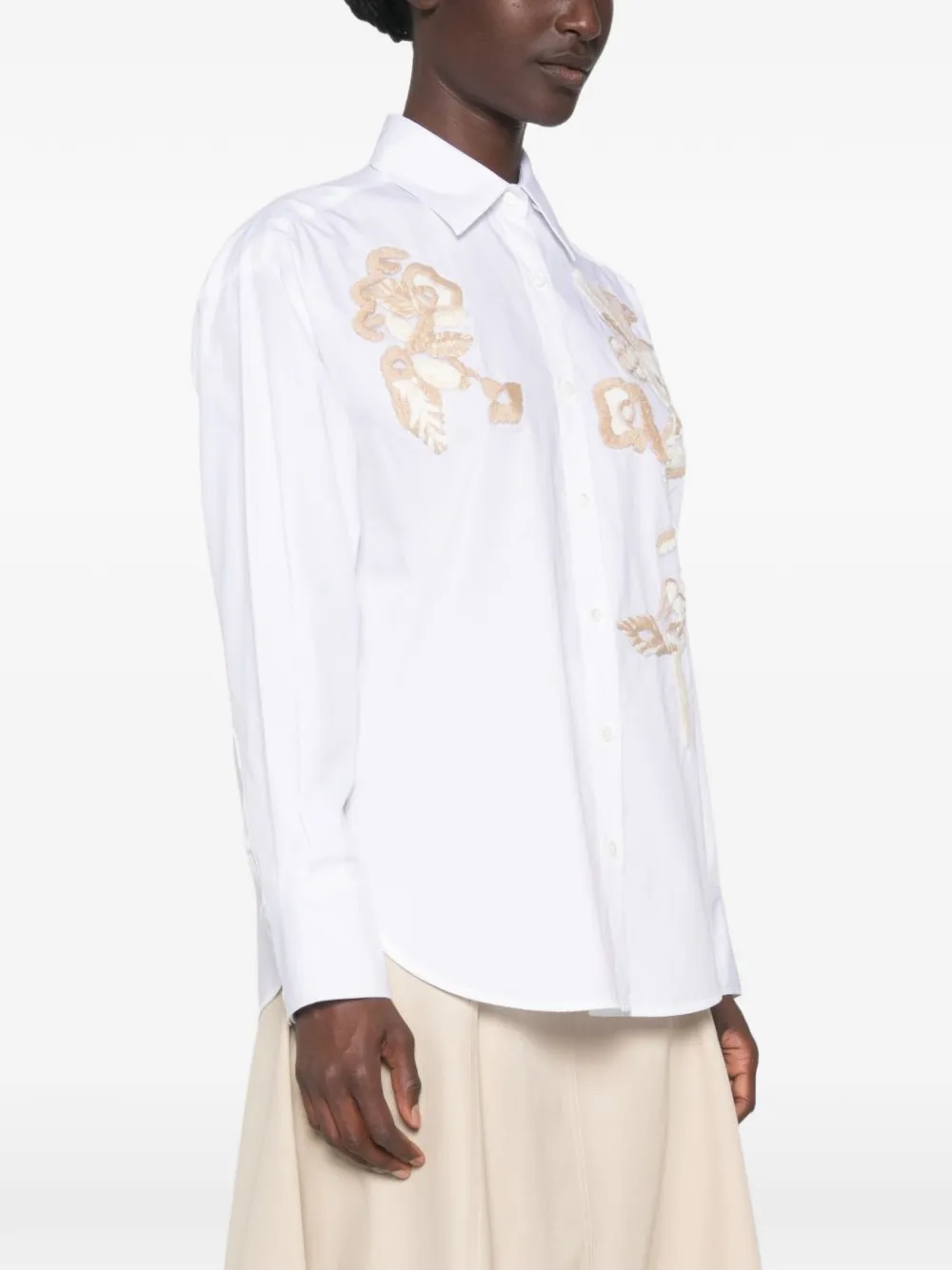 ERMANNO FIRENZE floral-print cotton shirt Wit
