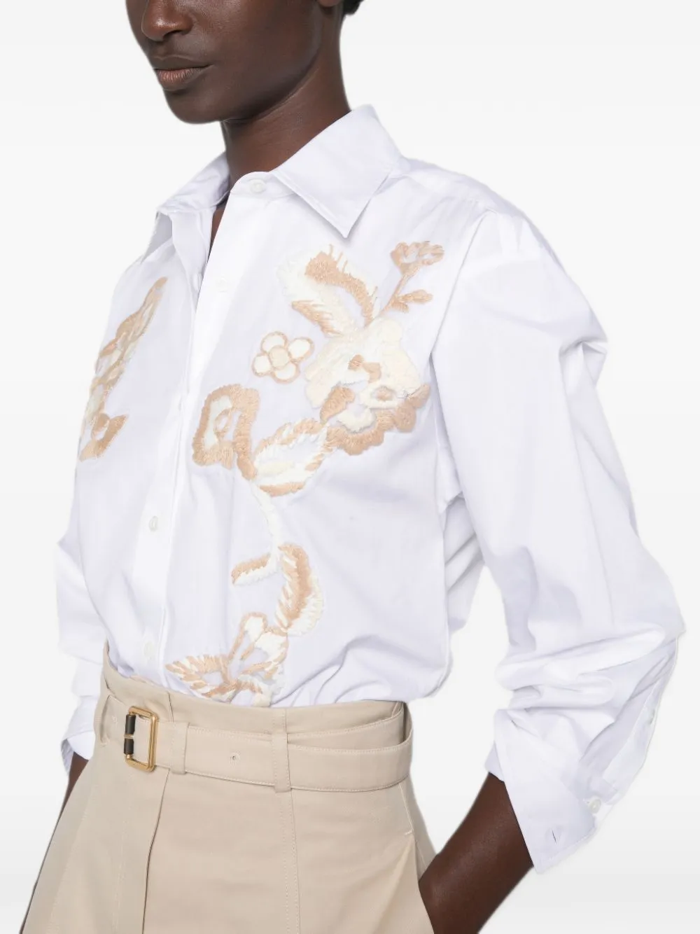 ERMANNO FIRENZE floral-print cotton shirt Wit