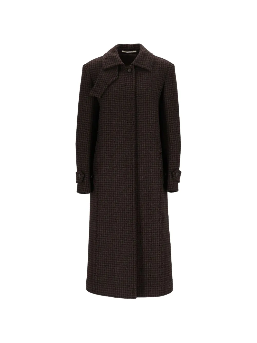 Tagliatore houndstooth-pattern virgin wool coat - Brown