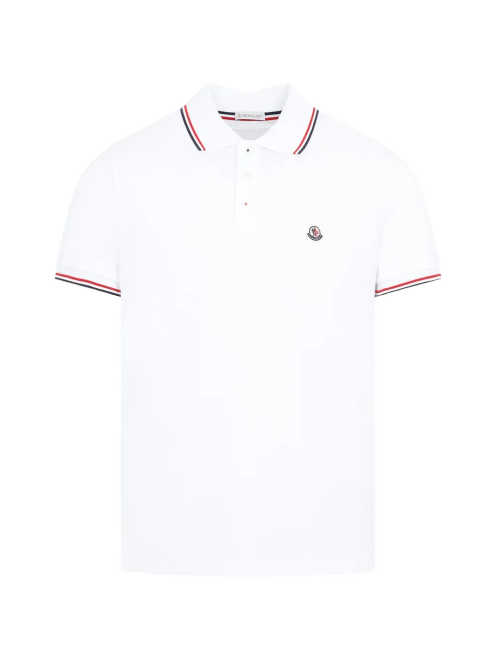 Moncler logo-patch tipped polo shirt Wit