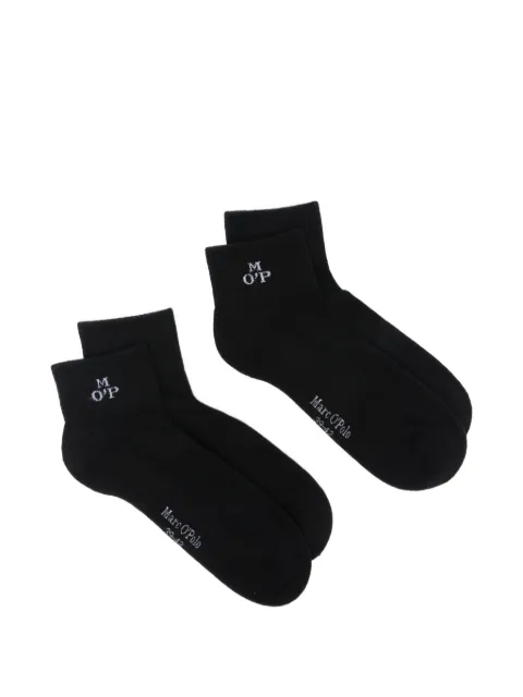 Marc O'Polo logo-embroidered ribbed-cuff socks (set of two)