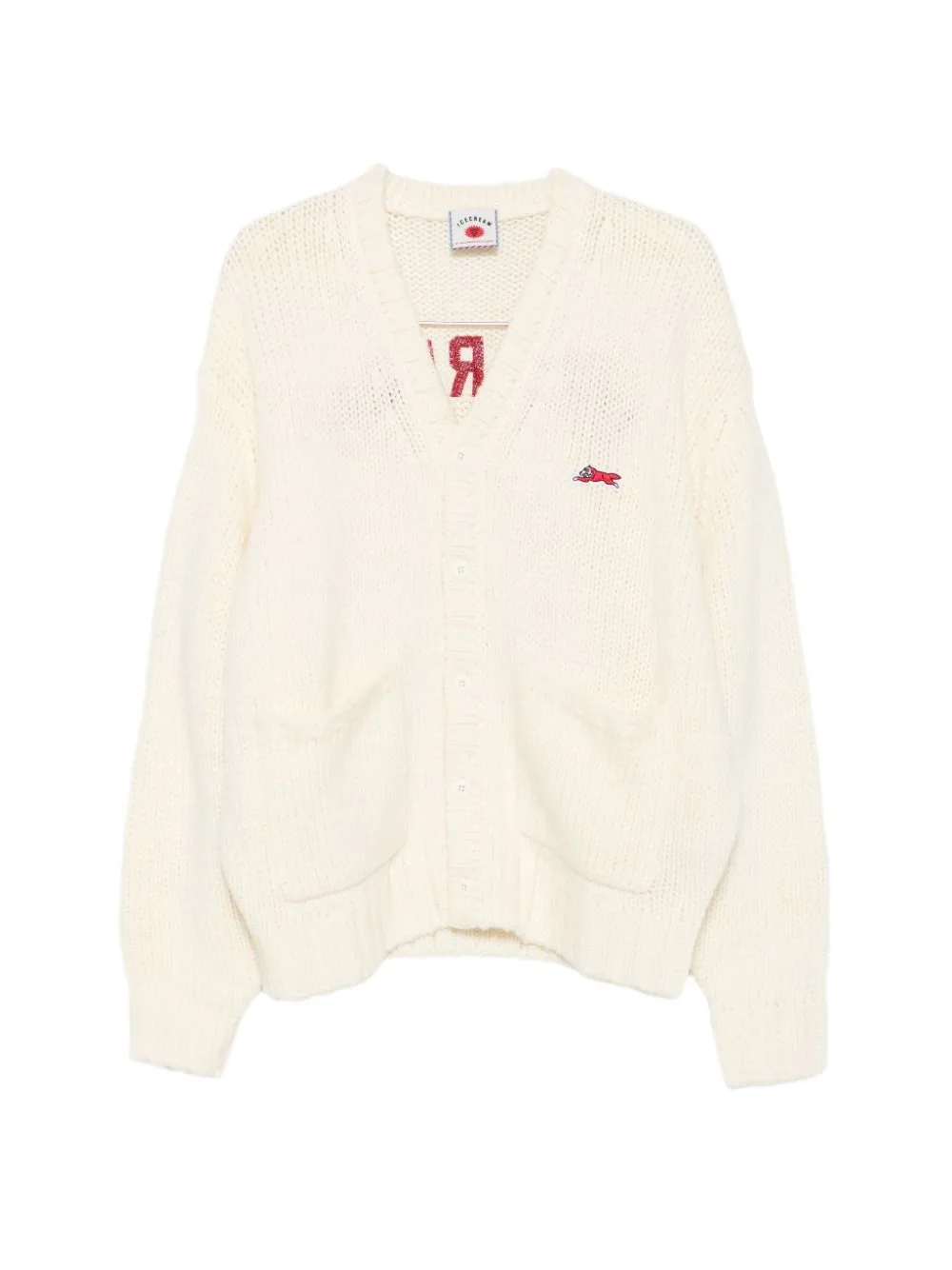 Billionaire Boys Club Ice Cream College grofgebreid vest met V-hals Beige